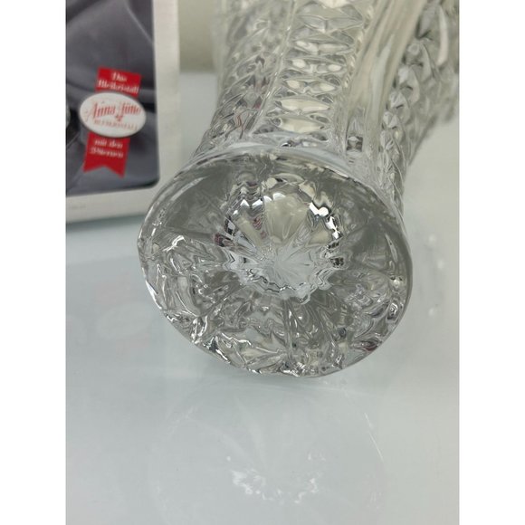 Vintage Anna Hutte Bleikristall Crystal Clear Studios Vase Dorsette Germany Rose - Picture 16 of 16